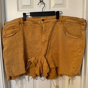 Yellow Denim Cutoff Shorts